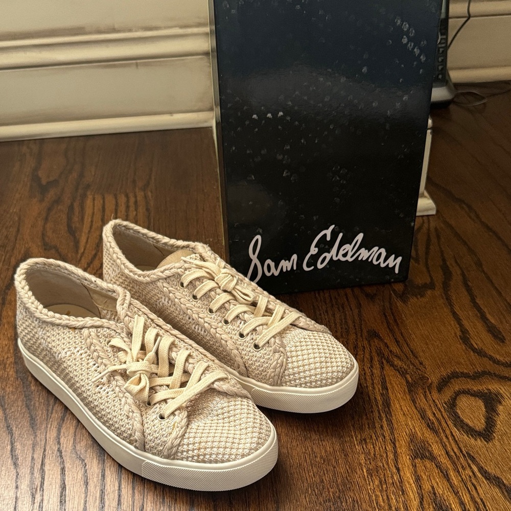 Sam Edelman Tan Textured Sneakers